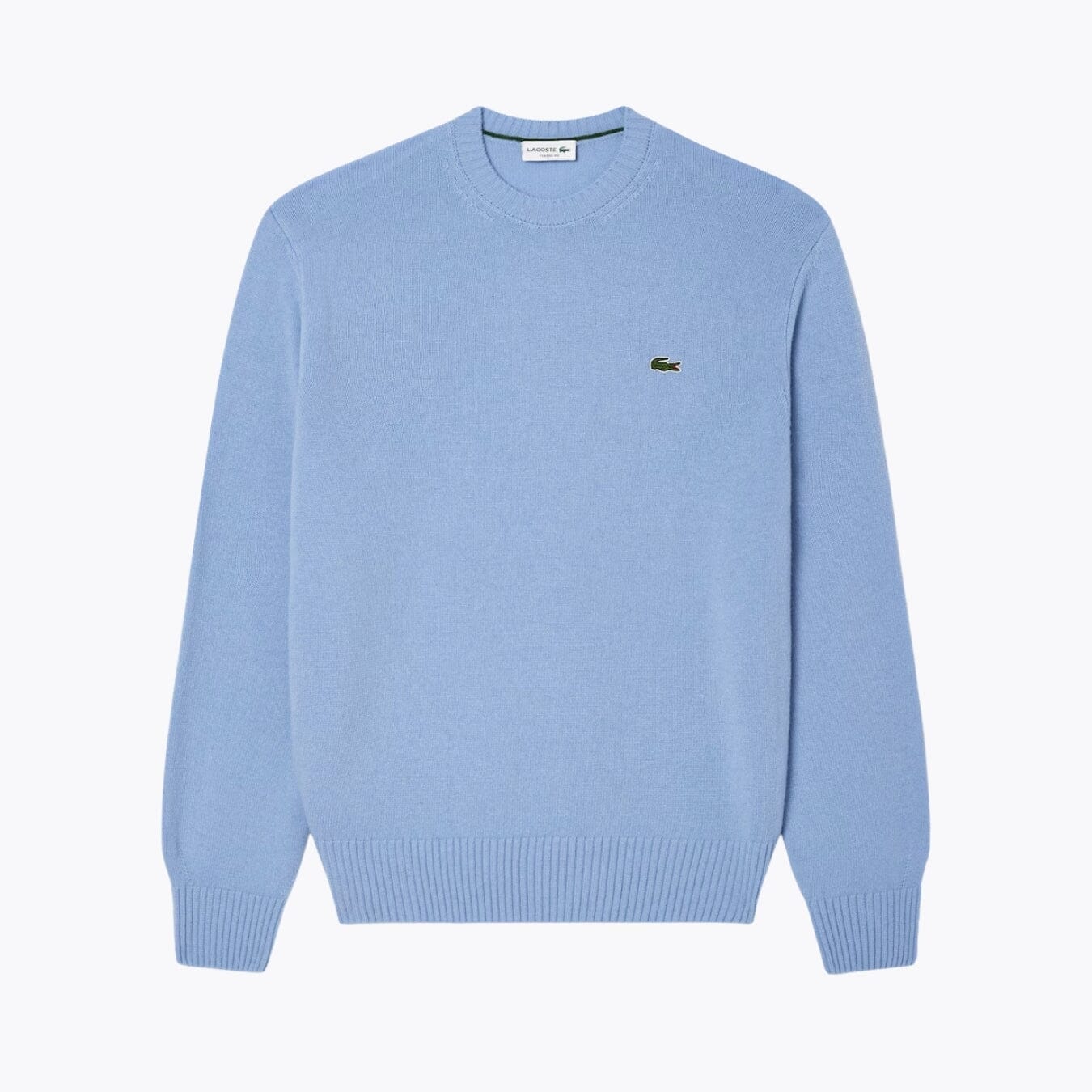 LC Carded Wool Crew Neck Sweater Lacoste Luxvian Pale blue S
