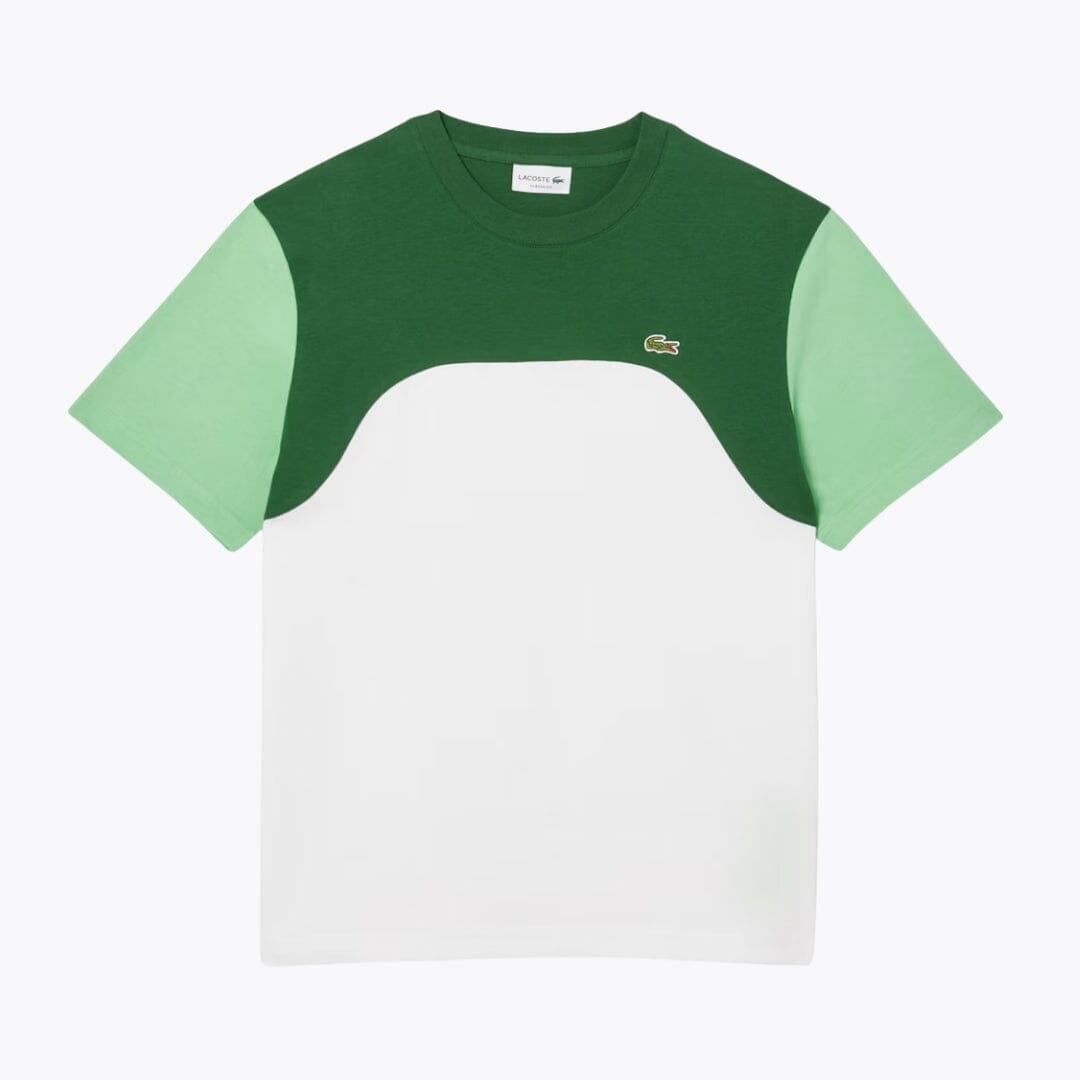LC Cotton Jersey Colour-Block T-shirt Lacoste Luxvian White / green S