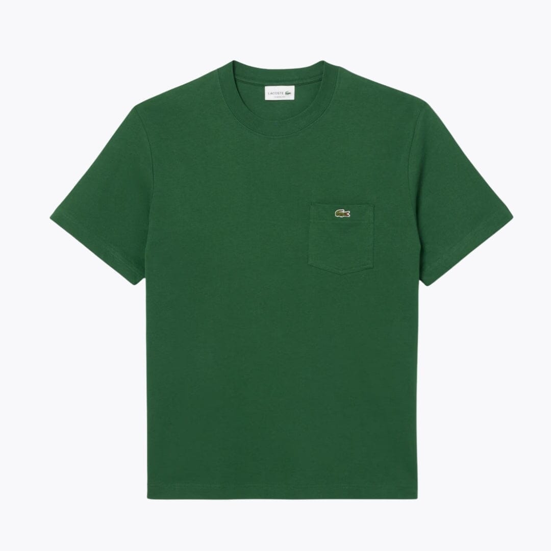 LC Cotton T-shirt with Breast Pocket Lacoste Luxvian Pine green S
