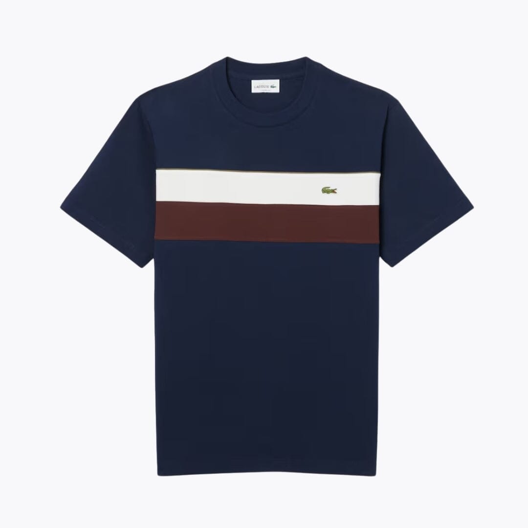 LC Jersey Colour-Block T-shirt Lacoste Aurev Navy blue / white / brown S