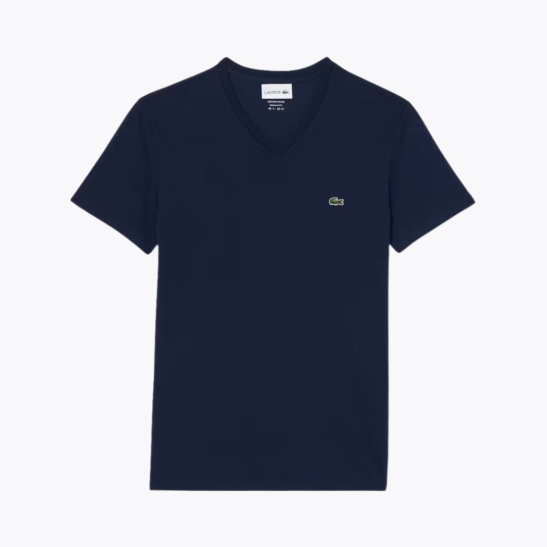 LC Lightweight Cotton Pima V Neck T-shirt Lacoste Luxvian Midnight blue S