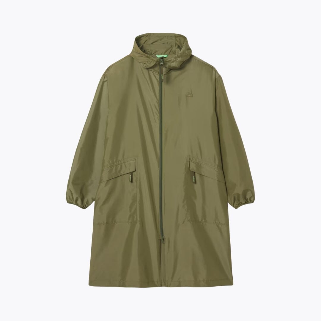 LC Long Packable Water-Repellent Parka Lacoste Luxvian Khaki green S