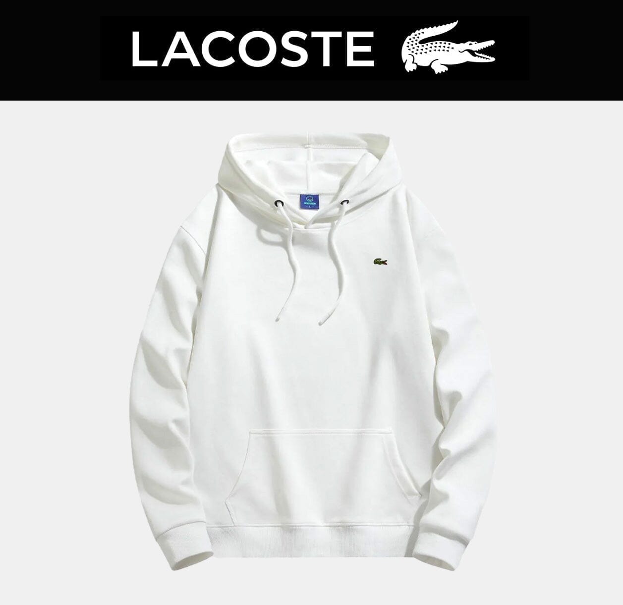 LC Men's Hoodie (Clearance) Lacoste Luxvian White S
