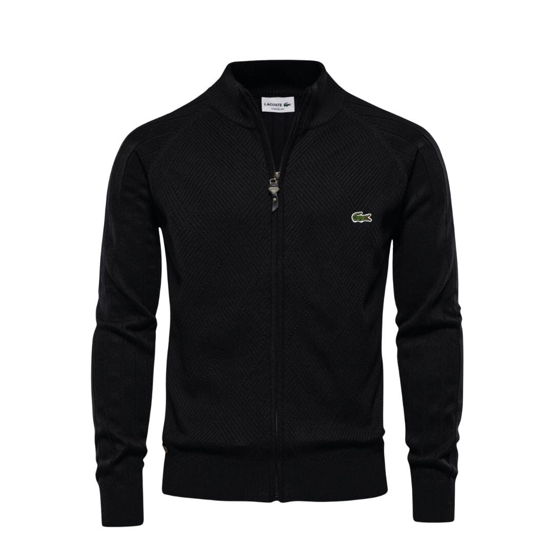 LC Pull Zippé Texturé Homme Lacoste Luxvian Noir S