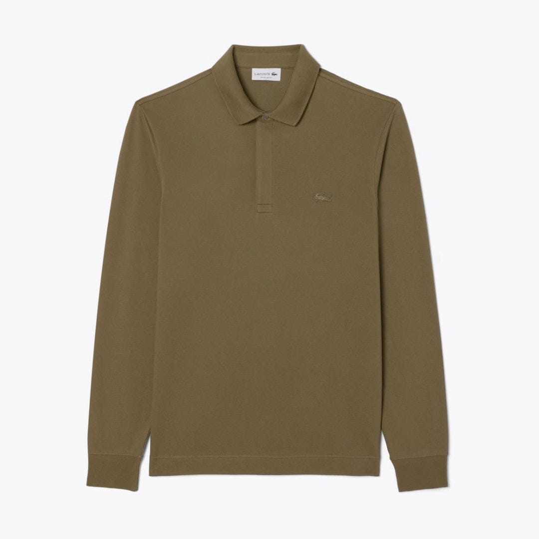 LC Regular Fit Paris Stretch Piqué Polo Shirt Lacoste Luxvian Green S