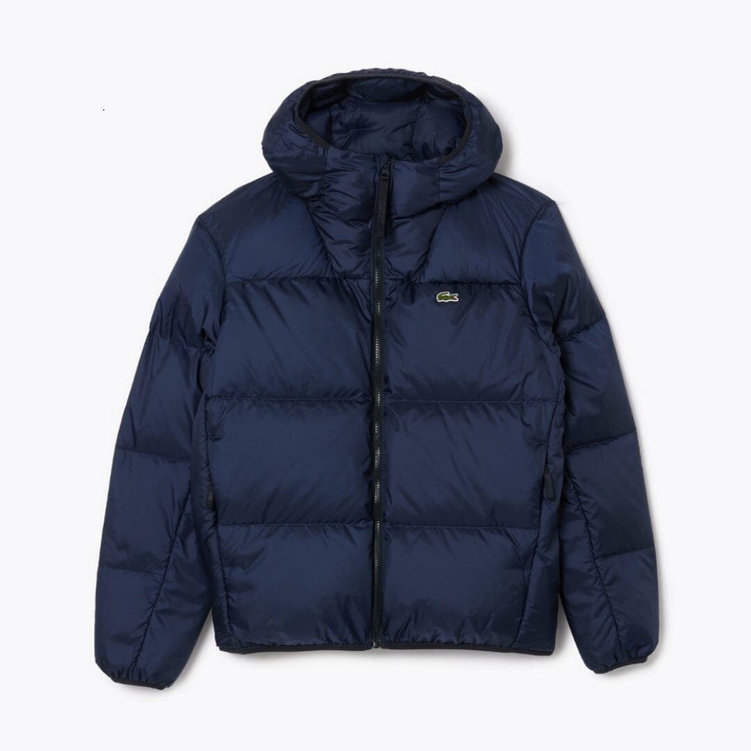 LC Short Water-Repellent Hooded Puffed Jacket Lacoste Luxvian Blue S