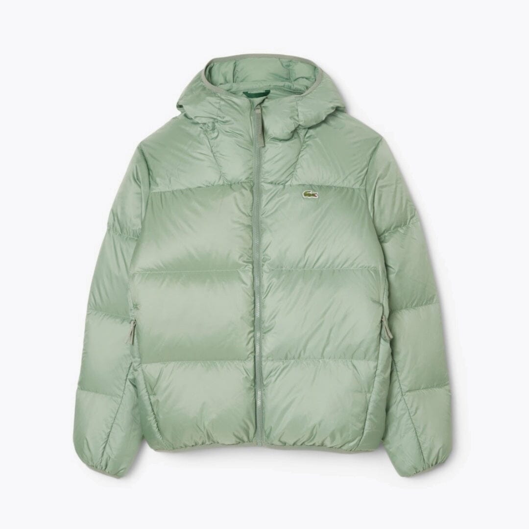 LC Short Water-Repellent Hooded Puffed Jacket Lacoste Luxvian Green S