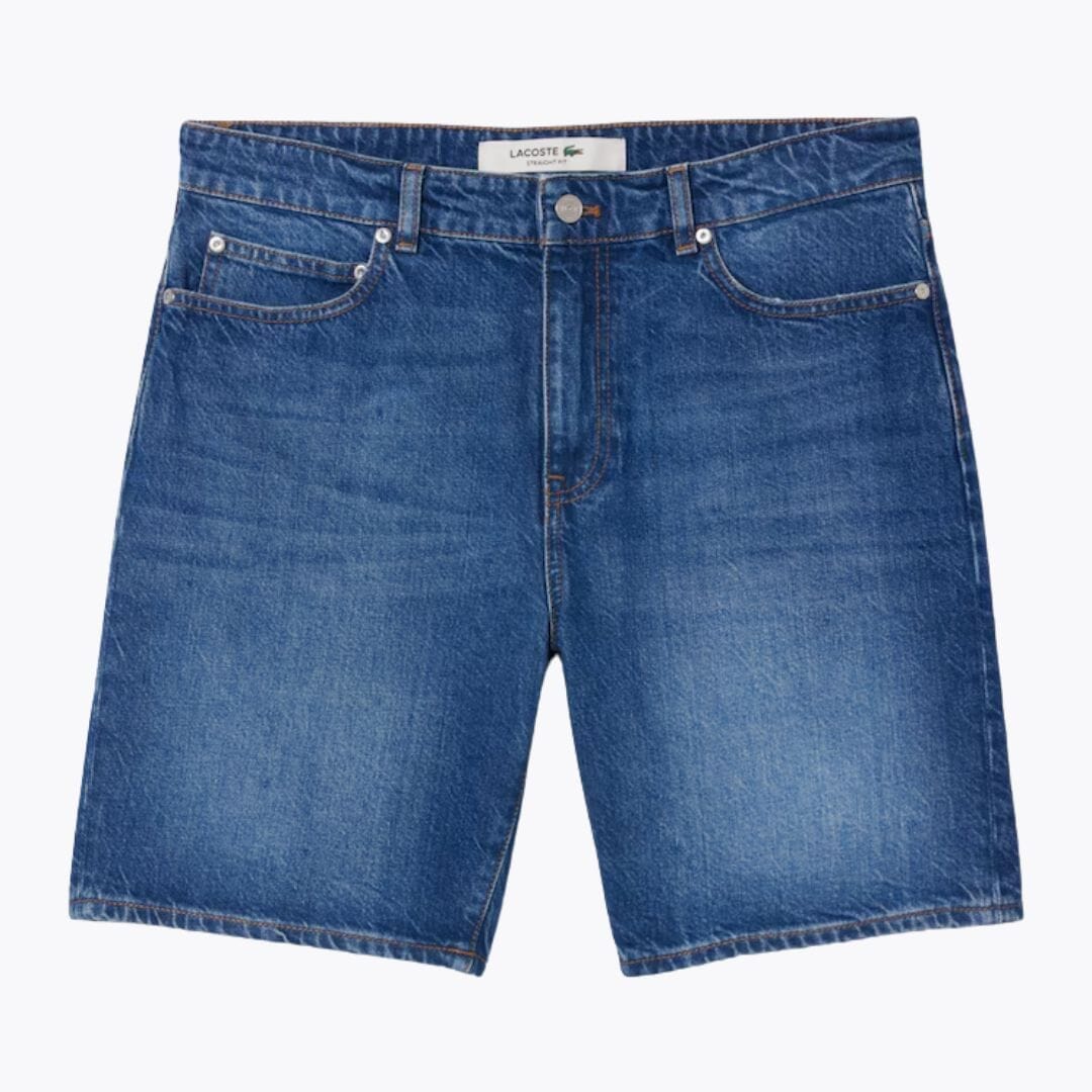 LC Straight Fit Denim Bermuda Shorts Lacoste Aurev Denim blue S