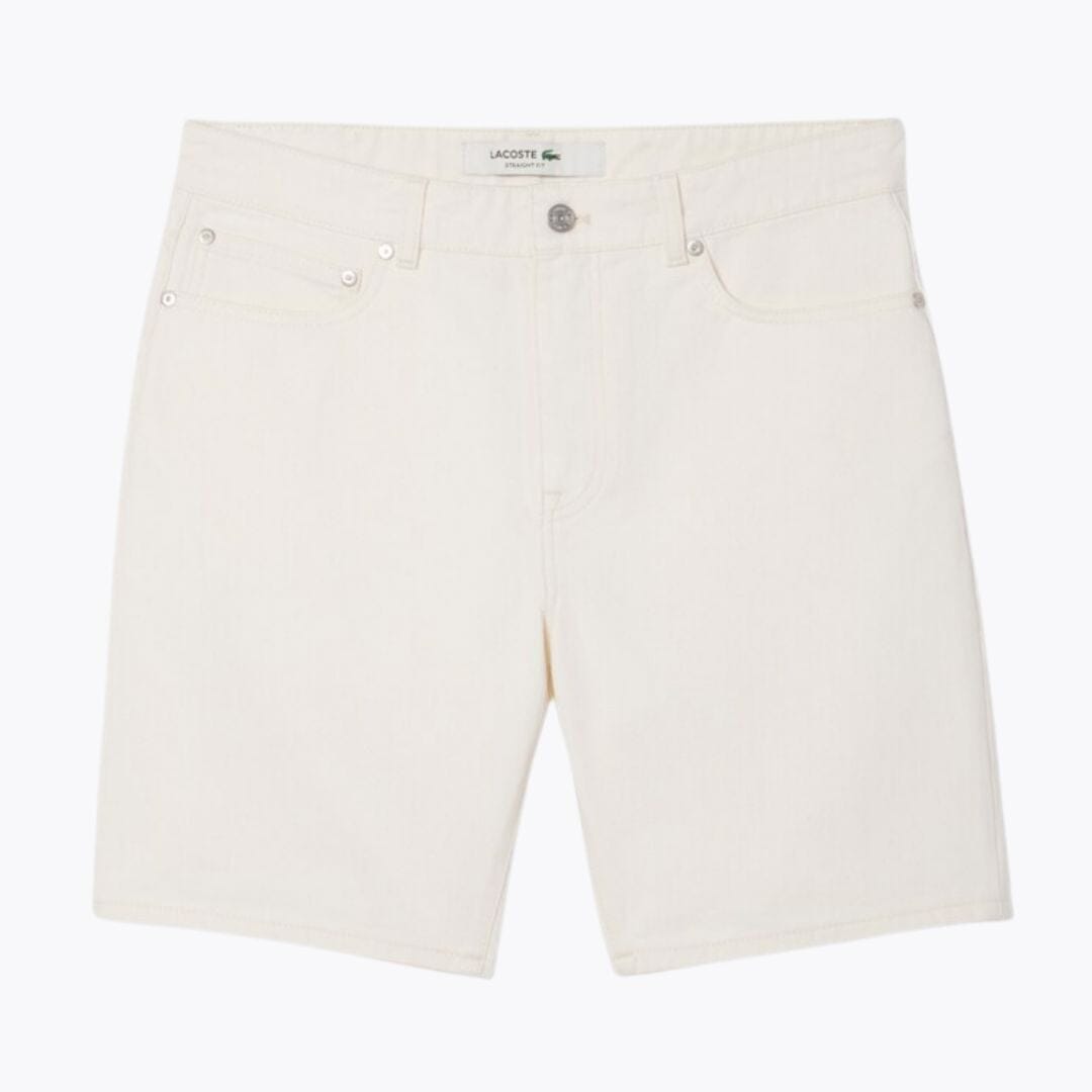 LC Straight Fit Denim Bermuda Shorts Lacoste Luxvian White S