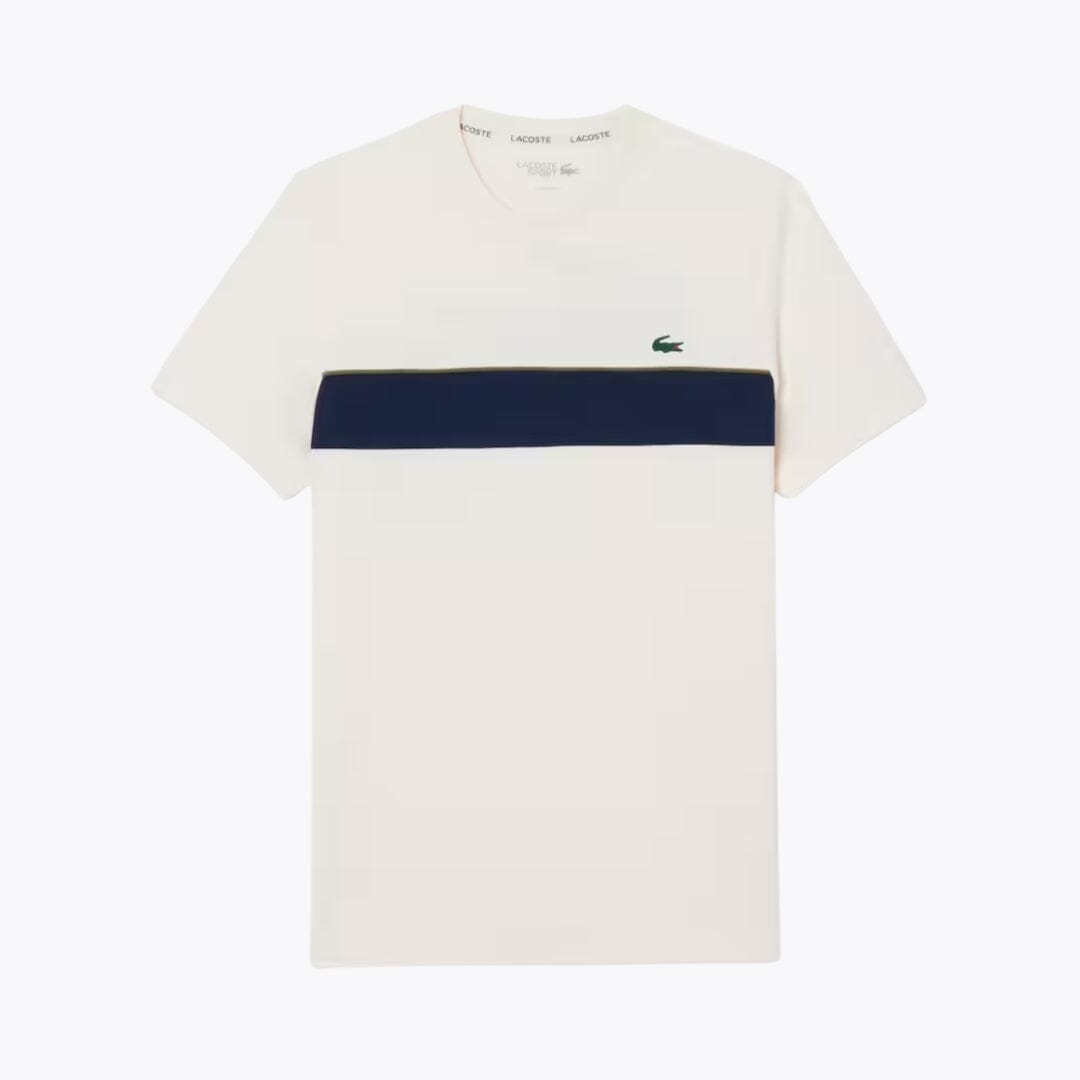 LC Ultra Dry Printed Tennis T-shirt Lacoste Luxvian White / navy blue S