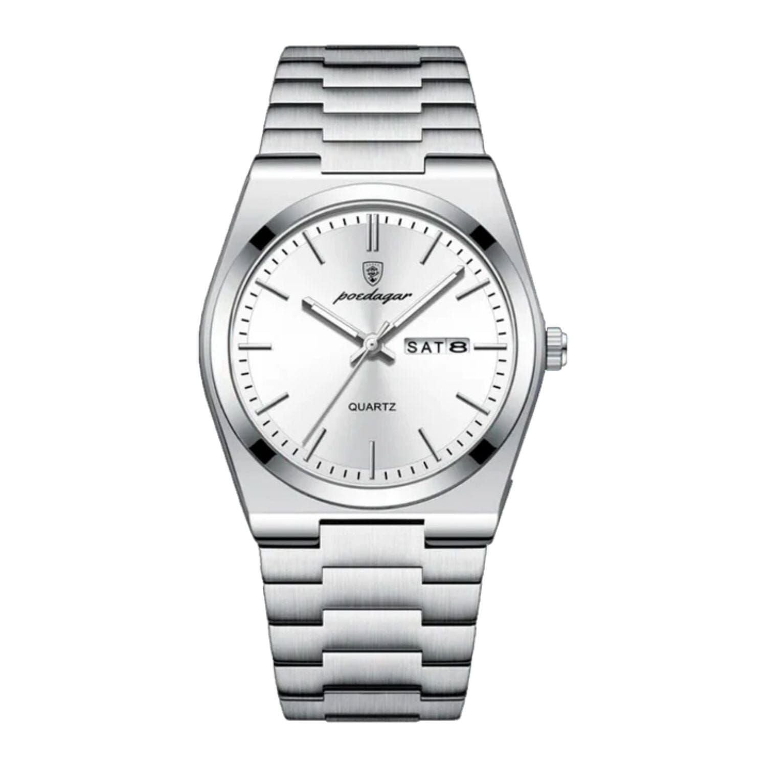 POEDAGAR Essenza 40mm Watch - Water Resistant | Stainless Steel Poedagar Aurev Silver White