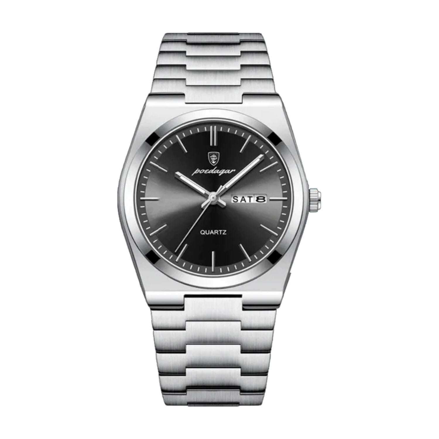 POEDAGAR Essenza 40mm Watch - Water Resistant | Stainless Steel Poedagar Luxvian Silver Black