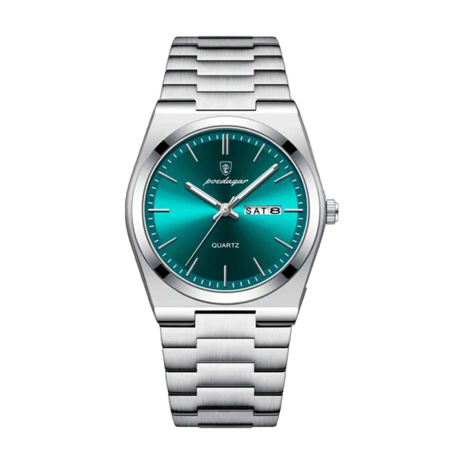 POEDAGAR Essenza 40mm Watch - Water Resistant | Stainless Steel Poedagar Luxvian Silver Green
