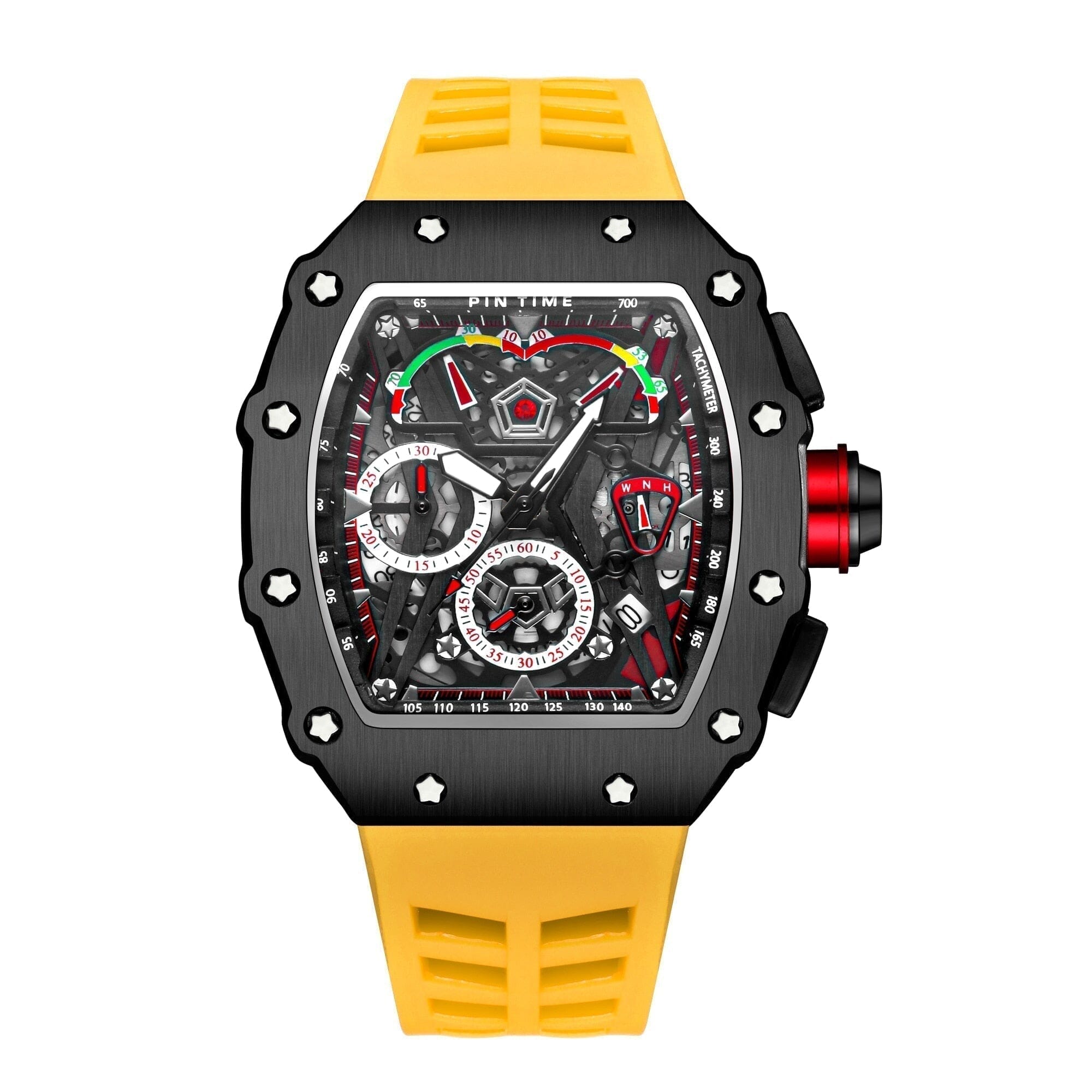 POEDAGAR Watch Pintime 42mm Poedagar Aurev Yellow