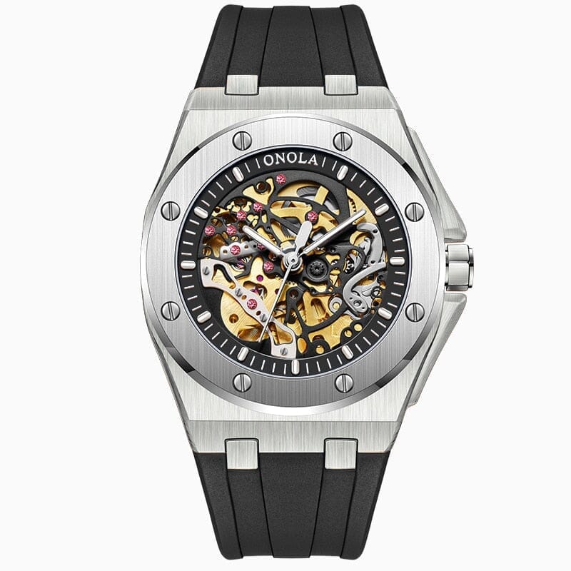 POEDAGAR Watch Skeleton Oak Poedagar Aurev Prata