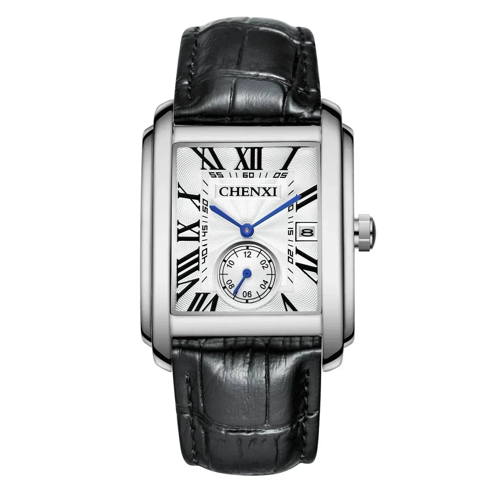 POEDAGAR Watch Vintage Pelle Poedagar Luxvian Black White