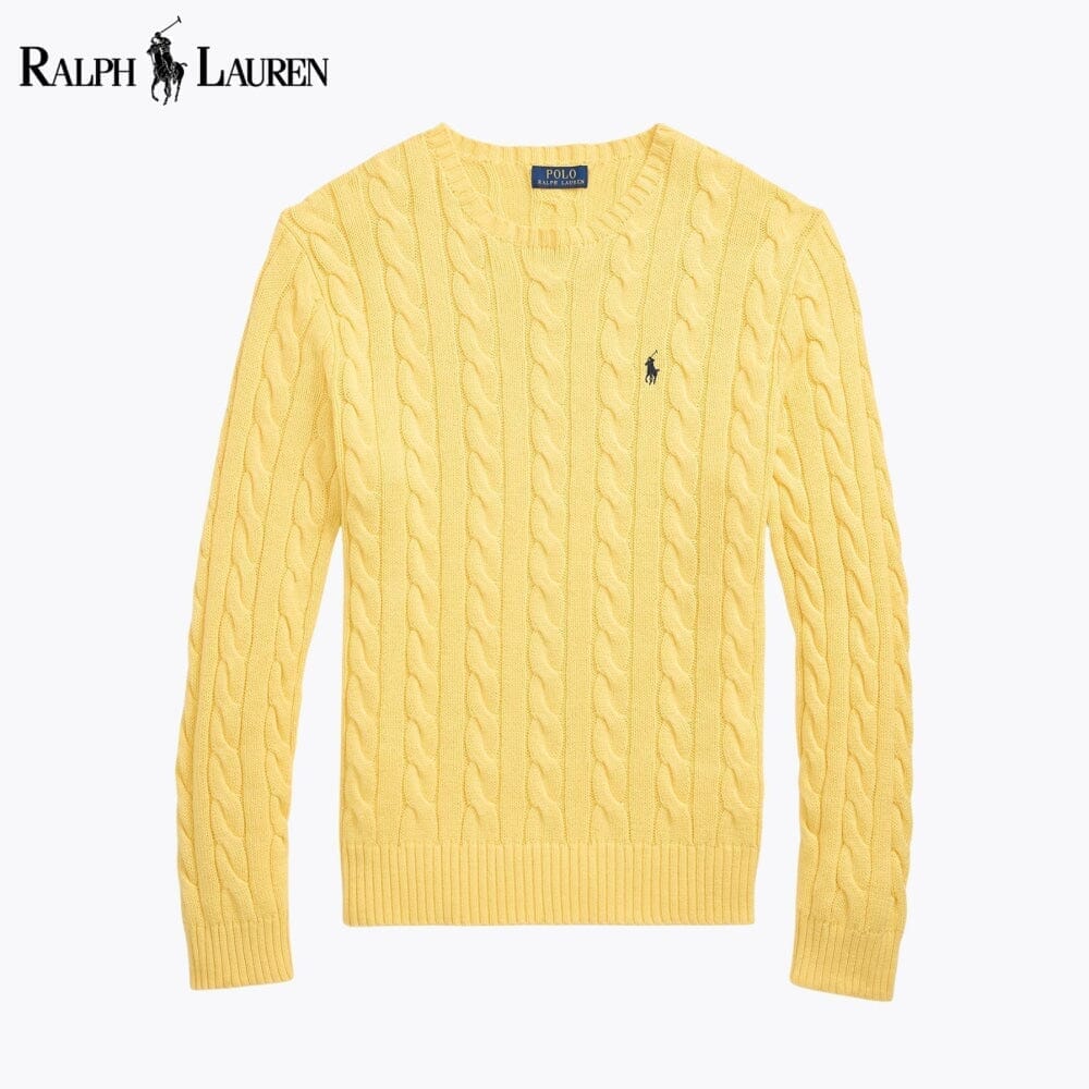 RL Cable-Knit Cotton Jumper Ralph Lauren Luxvian Yellow S