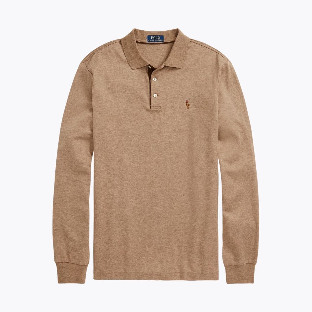 RL Classic Fit Soft Cotton Polo Shirt Ralph Lauren Luxvian Grey Cloud Heather S