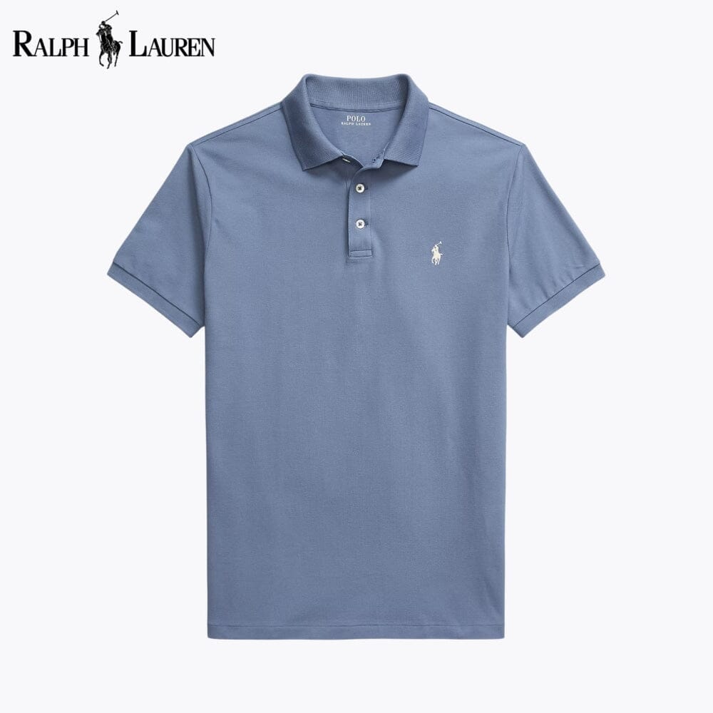 RL Custom Slim Fit Stretch Mesh Polo Shirt Ralph Lauren Luxvian Blue S
