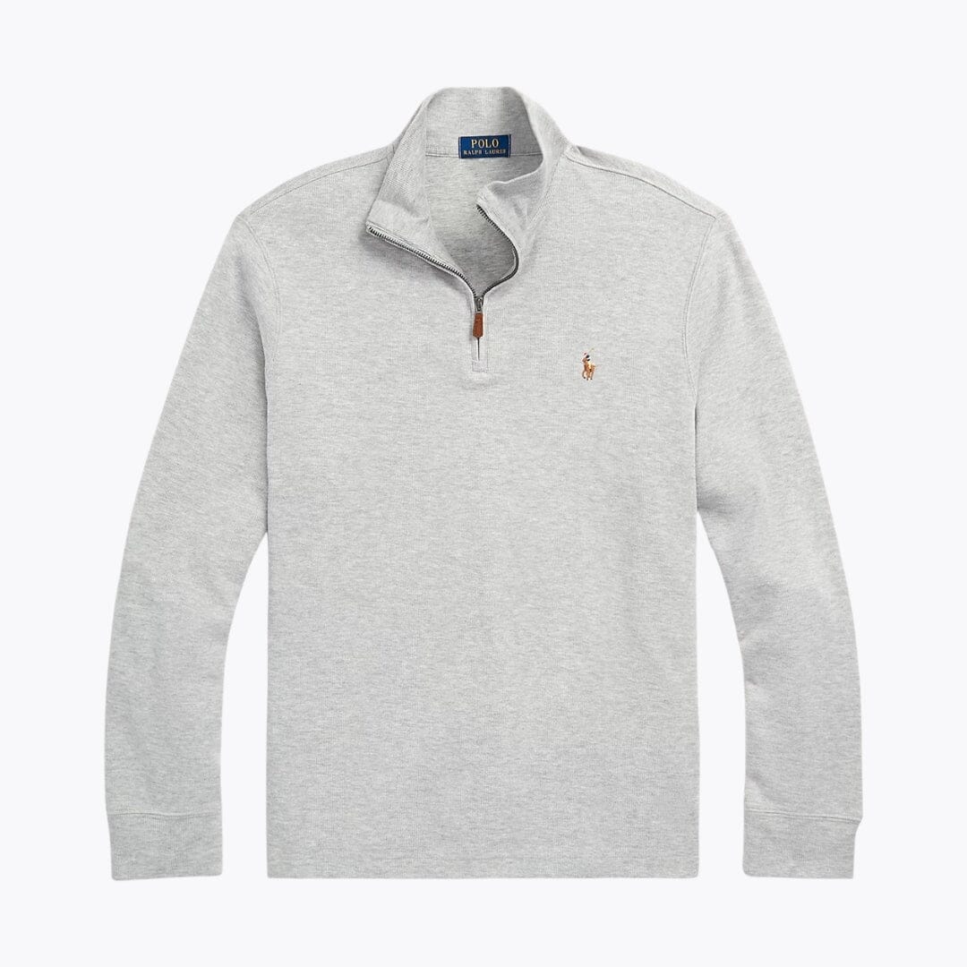 RL Estate-Rib Quarter-Zip Pullover Ralph Lauren Luxvian Andover Heather S
