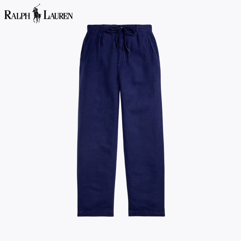 RL Lateef Relaxed Fit Pleated Linen Pant Ralph Lauren Luxvian Blue Navy 28