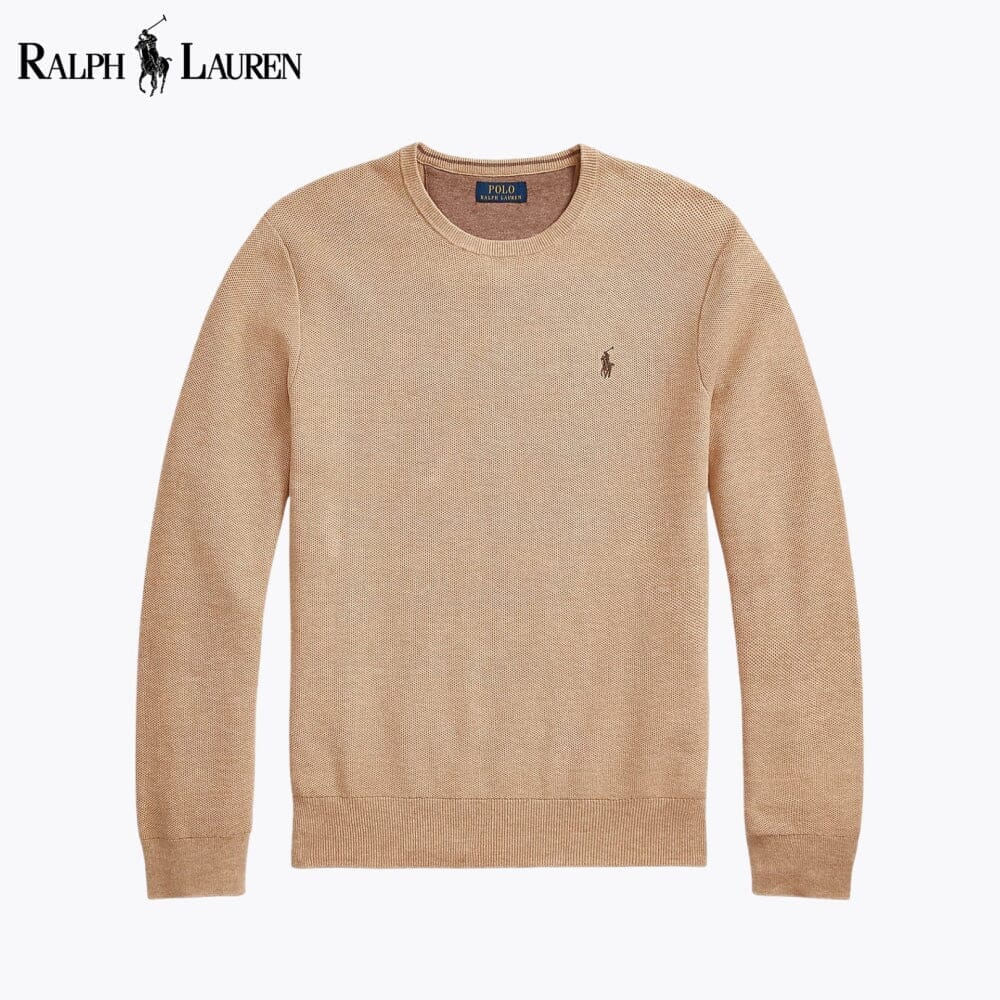 RL Mesh-Knit Cotton Crewneck Sweater Ralph Lauren Luxvian