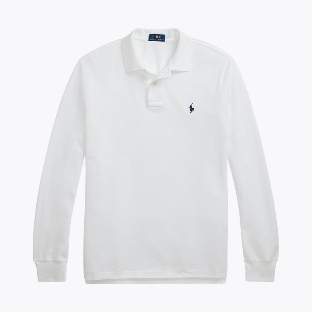 RL Mesh Long-Sleeve Polo Shirt Ralph Lauren Luxvian White S