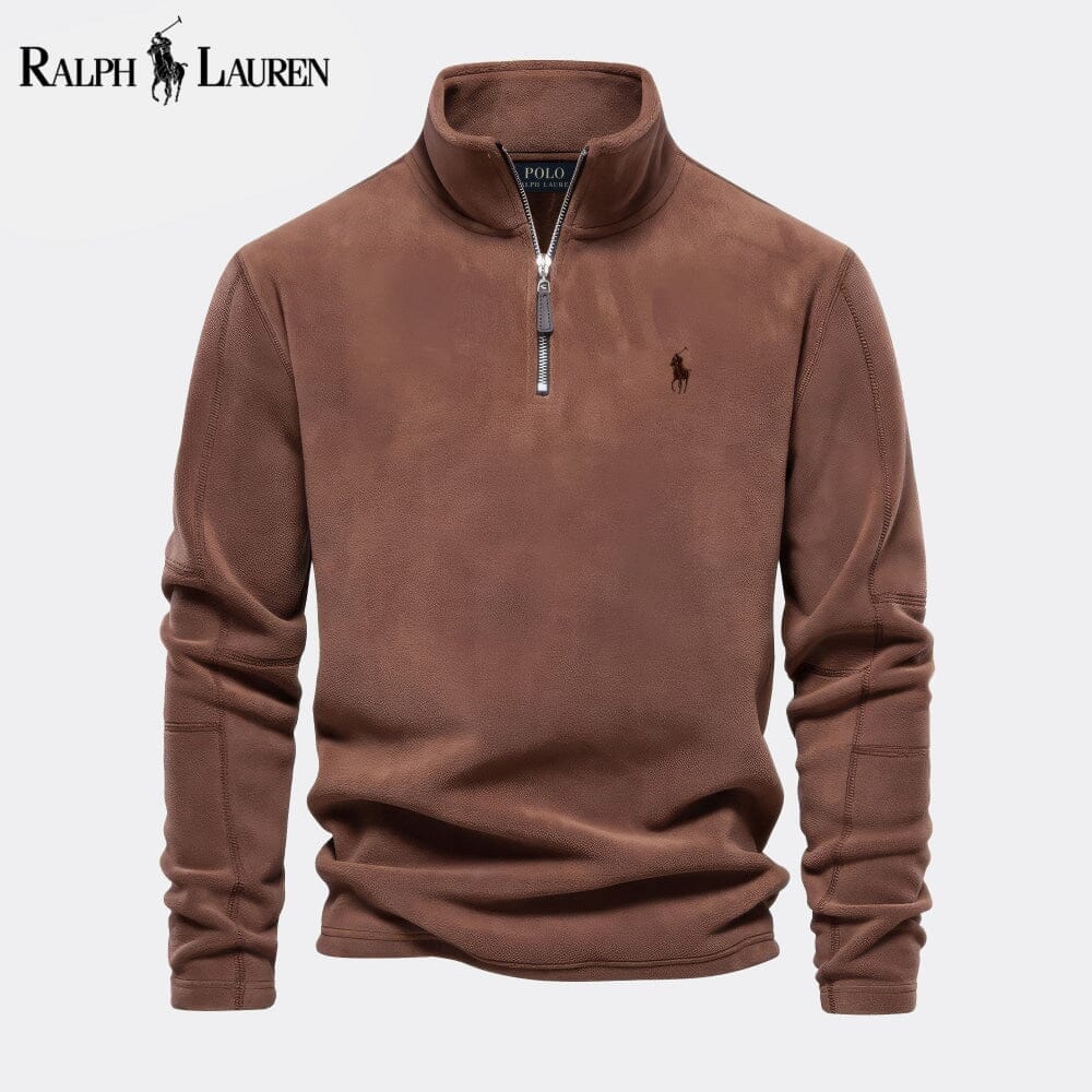 RL Prestige Cable-Knit Wool Knit Sweater Ralph Lauren Aurev Brown S