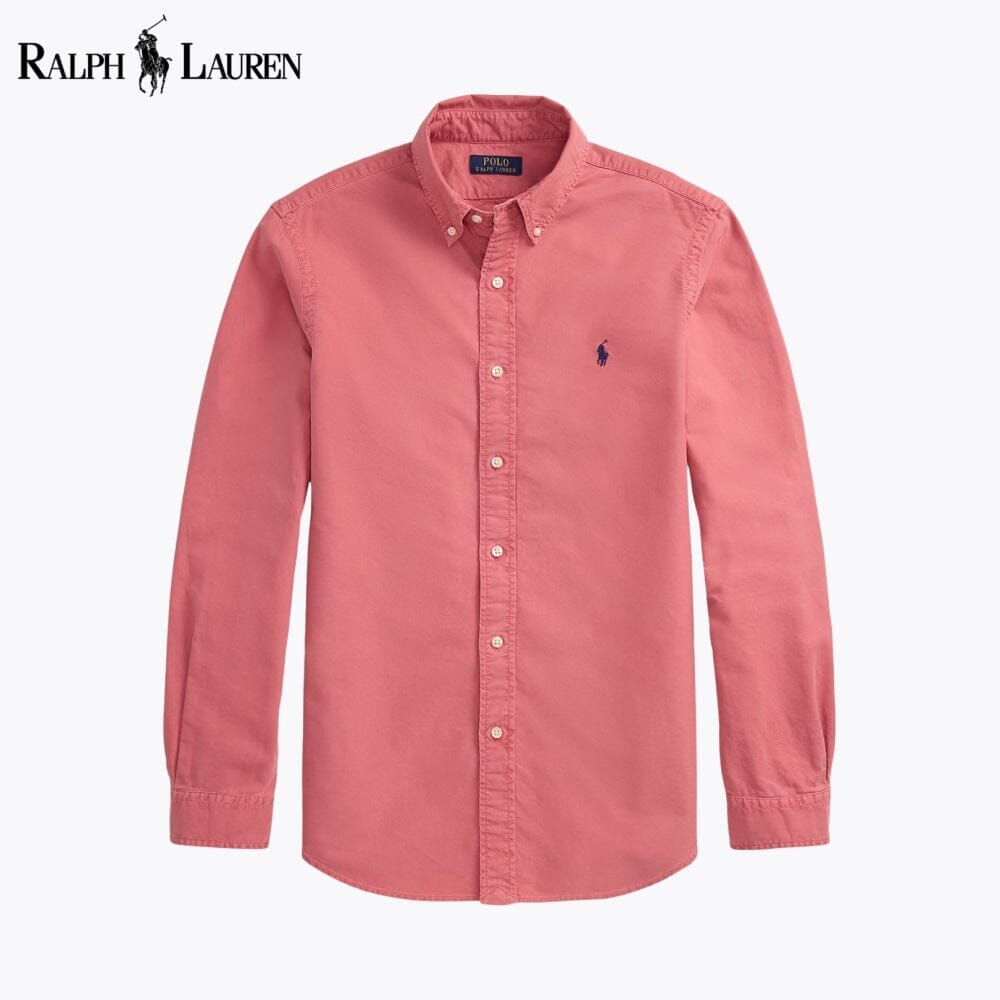 RL Slim Fit Garment-Dyed Oxford Shirt Ralph Lauren Luxvian Berry S