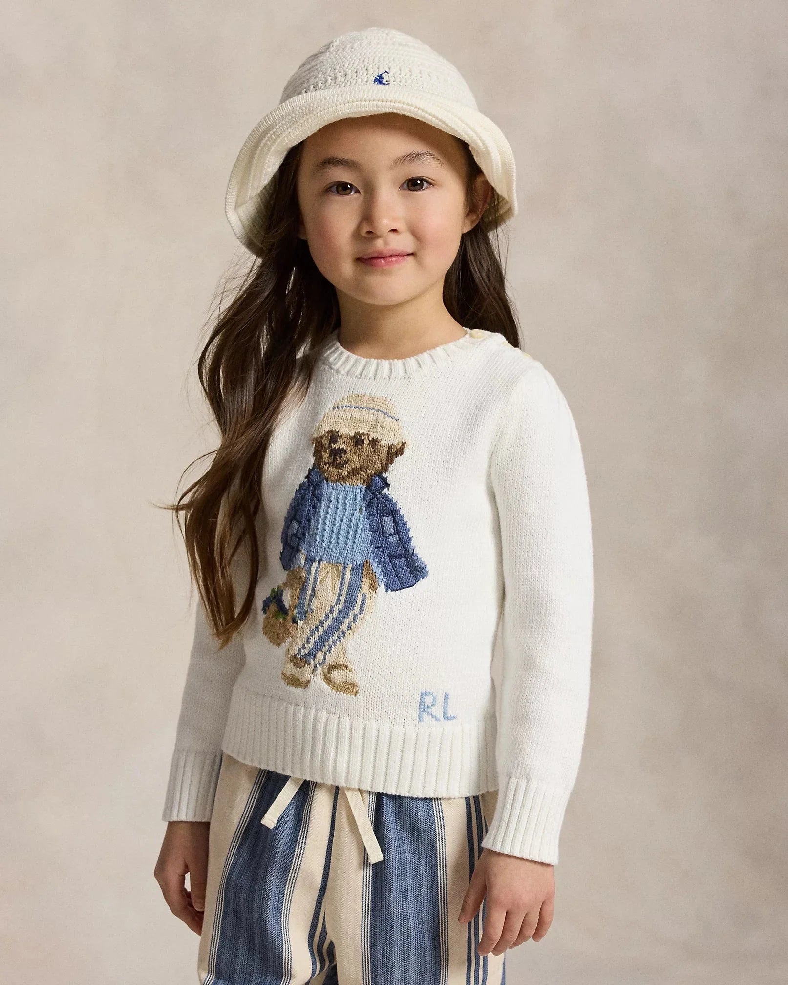 RL Sweater | Polo Bear Cotton Sweater Deckwash W Ralph Lauren Luxvian
