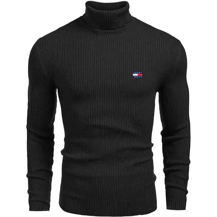 TH Turtleneck Classic Knit Sweater Tommy Hilfiger Luxvian Black S