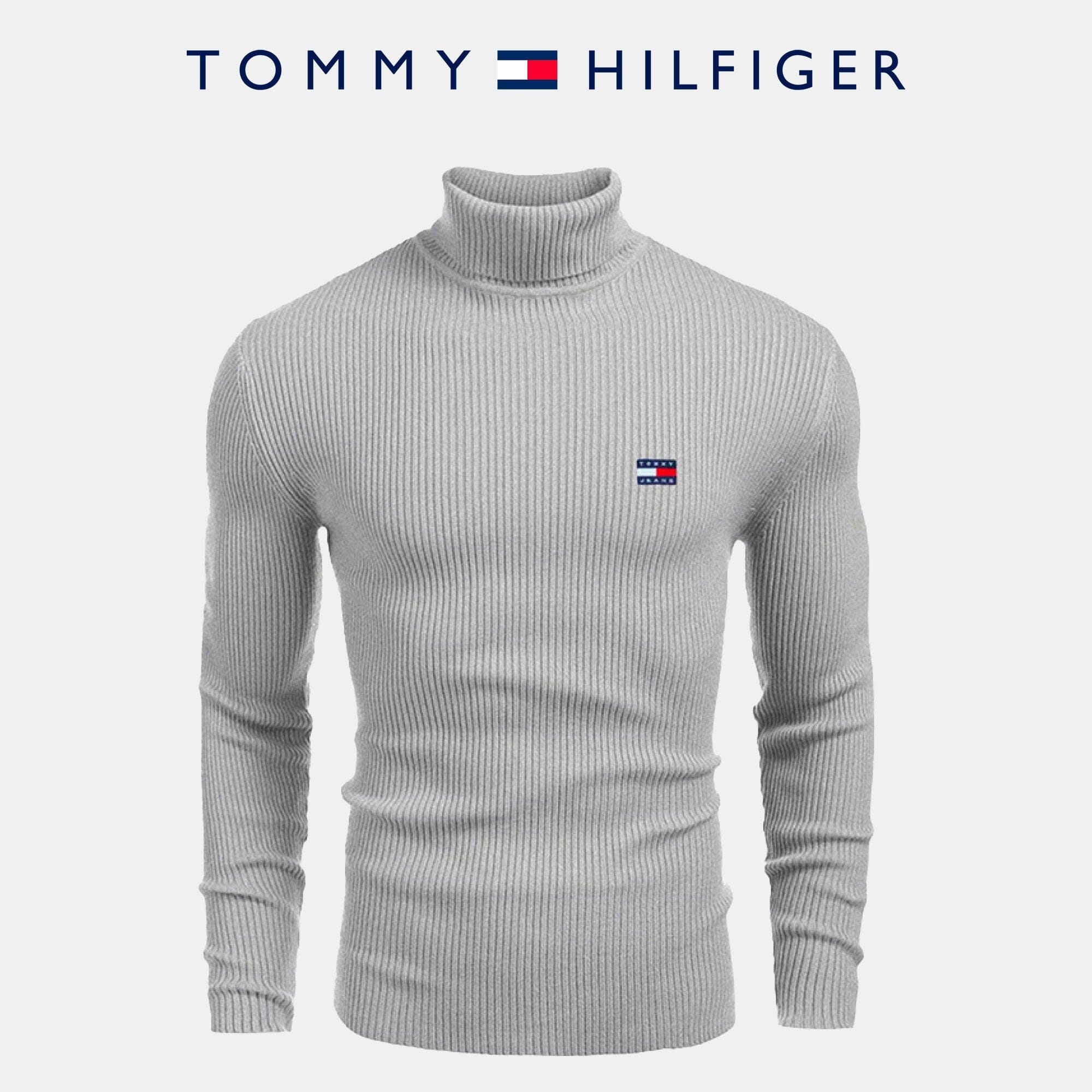 TH Turtleneck Sweater Tommy Hilfiger Luxvian Gray M