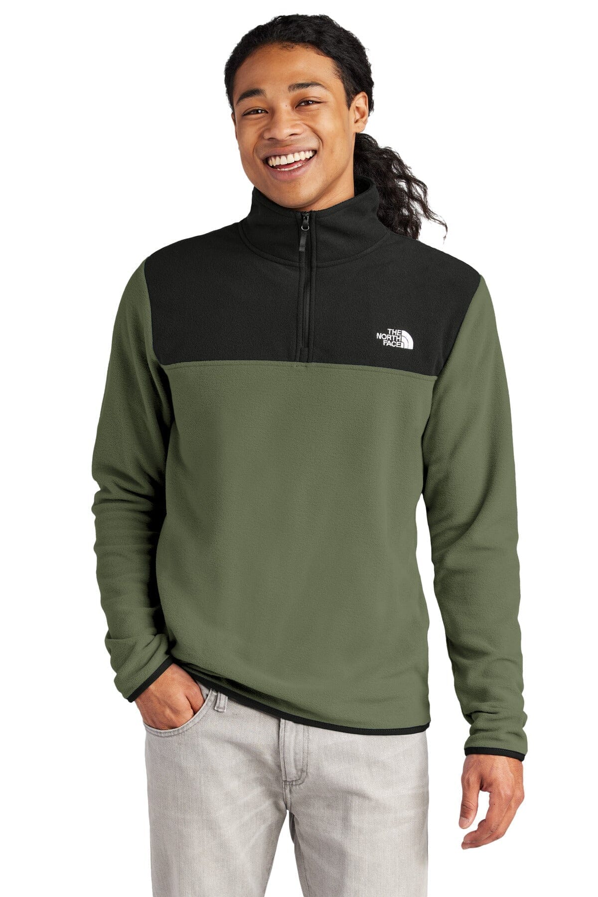 TNF Glacier 1/4-Zip Fleece The North Face Aurev New Taupe Green/ TNF Black S