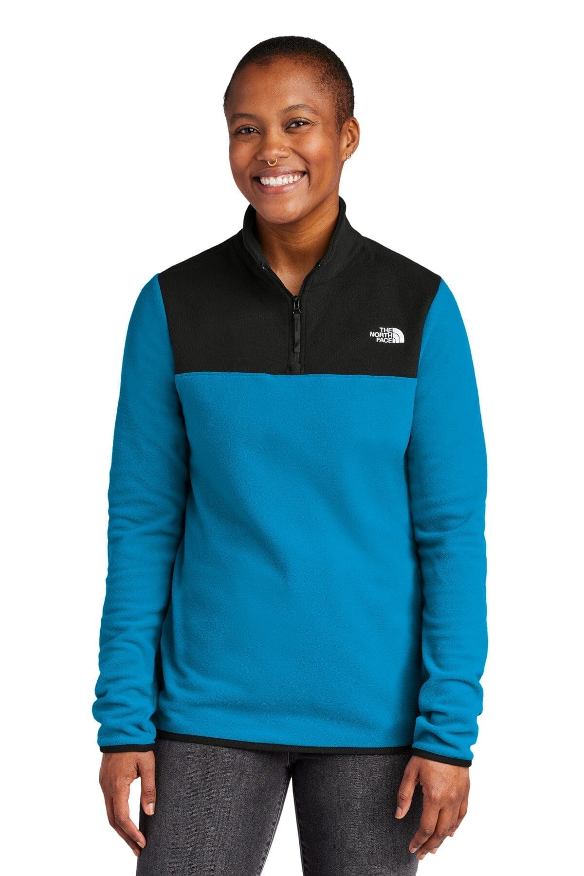 TNF Women's Glacier 1/4-Zip Fleece The North Face Luxvian Hero Blue/ TNF Black S