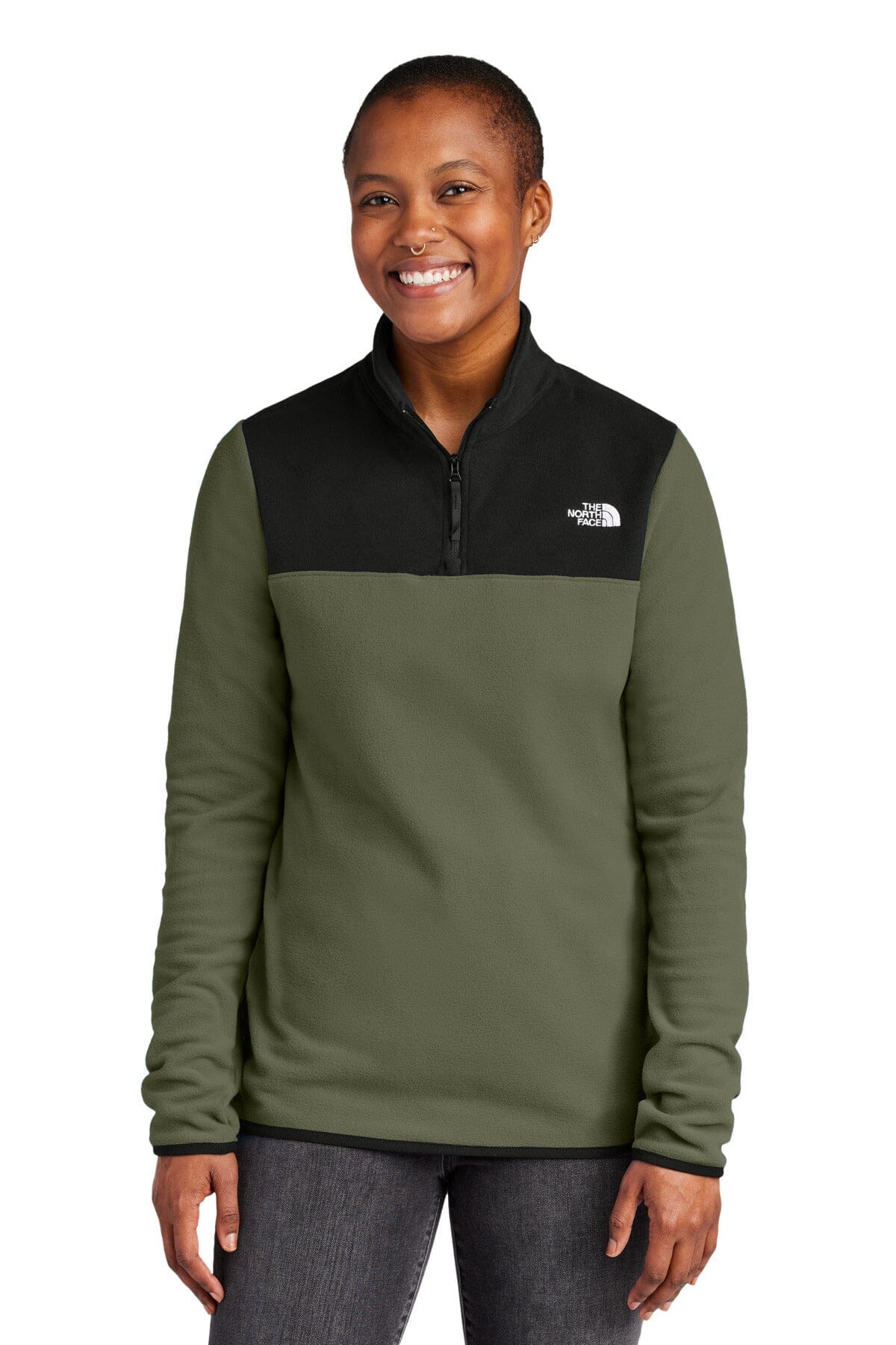 TNF Women's Glacier 1/4-Zip Fleece The North Face Luxvian New Taupe Green/ TNF Black S