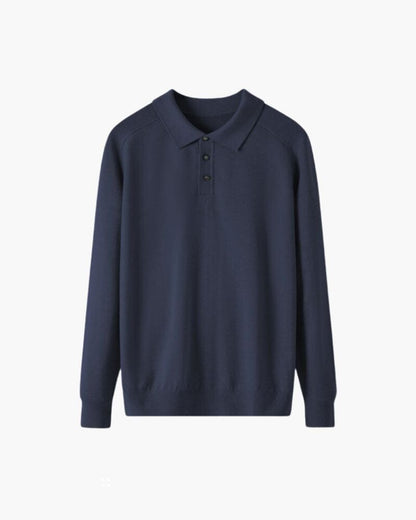 100% Premium Wolle Polo Luxvian Marineblau XS 
