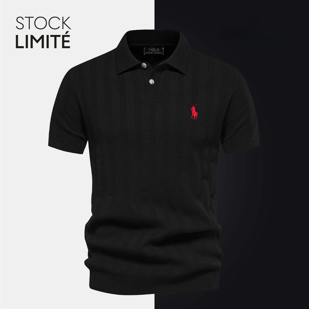 RL Exclusive Men's Textured Knit Polo Shirt