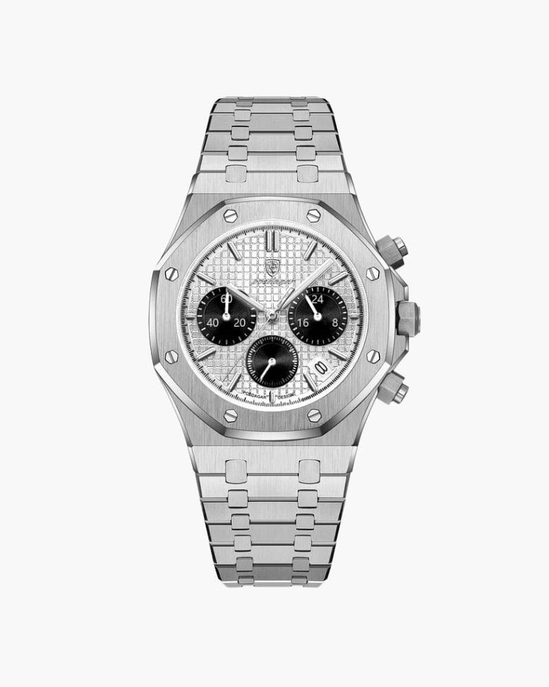 Athen Chronograph Uhr Luxvian Silber 