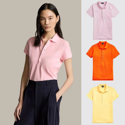 Kaufen Sie 1, erhalten Sie 3! Polo-Shirt-Set aus Piqué-Baumwolle Luxvian Rosa - Orange - Gelb S 