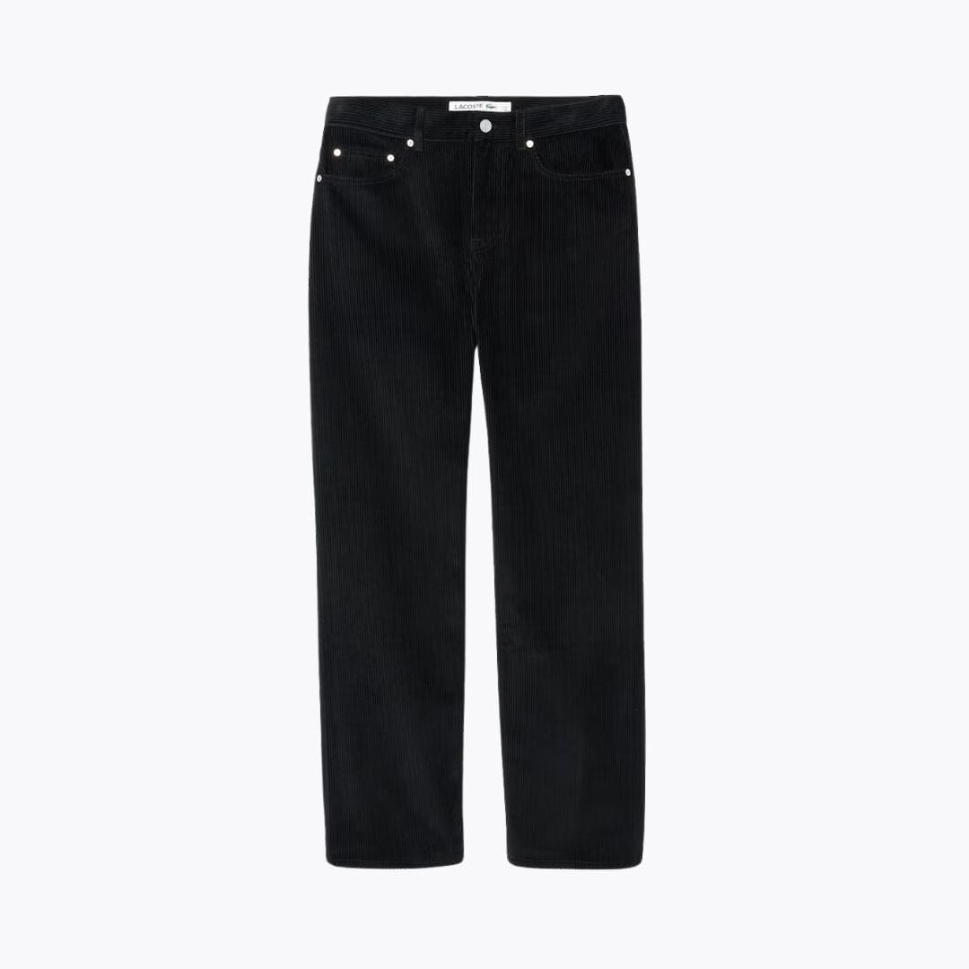 LC 5 Pocket Straight Fit Velour Pants Lacoste Luxvian Black S 