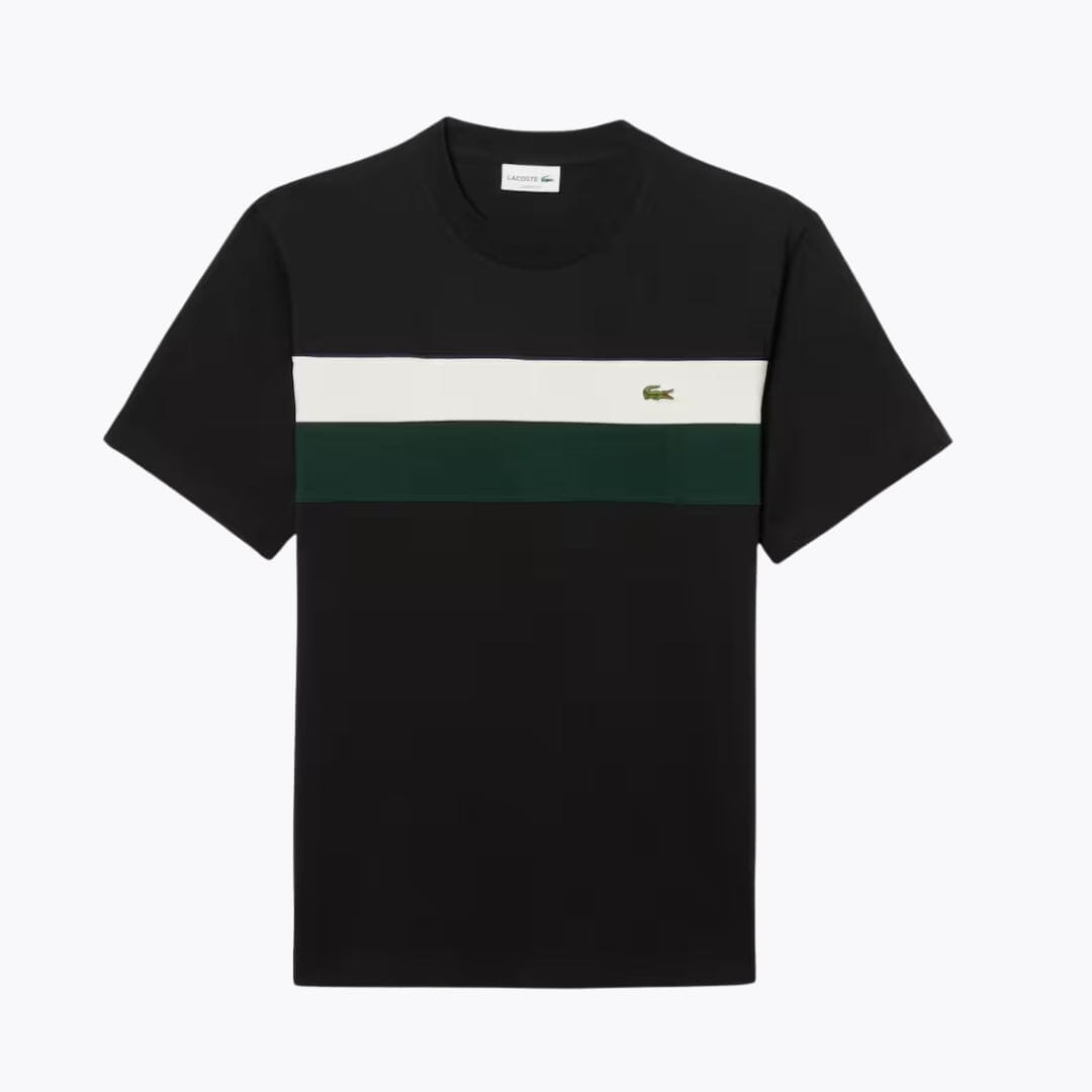 LC Jersey Colour-Block T-shirt Lacoste Aurev Black / white / green S 