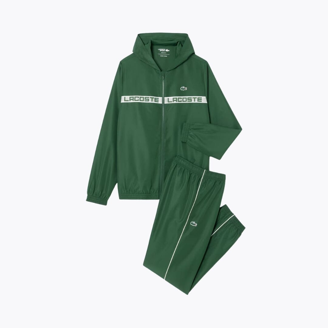 LC Logo Stripe Tennis Tracksuit Lacoste Luxvian Green S 