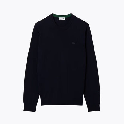 LC Merino Wool Crew Neck Sweater Lacoste Luxvian Midnight blue S 