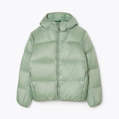 LC Short Water-Repellent Hooded Puffed Jacket Lacoste Luxvian Green S 