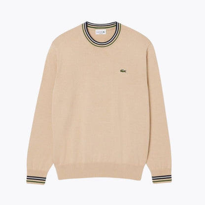 LC Striped Cotton Jersey Sweater Lacoste Luxvian Beige / blue S 