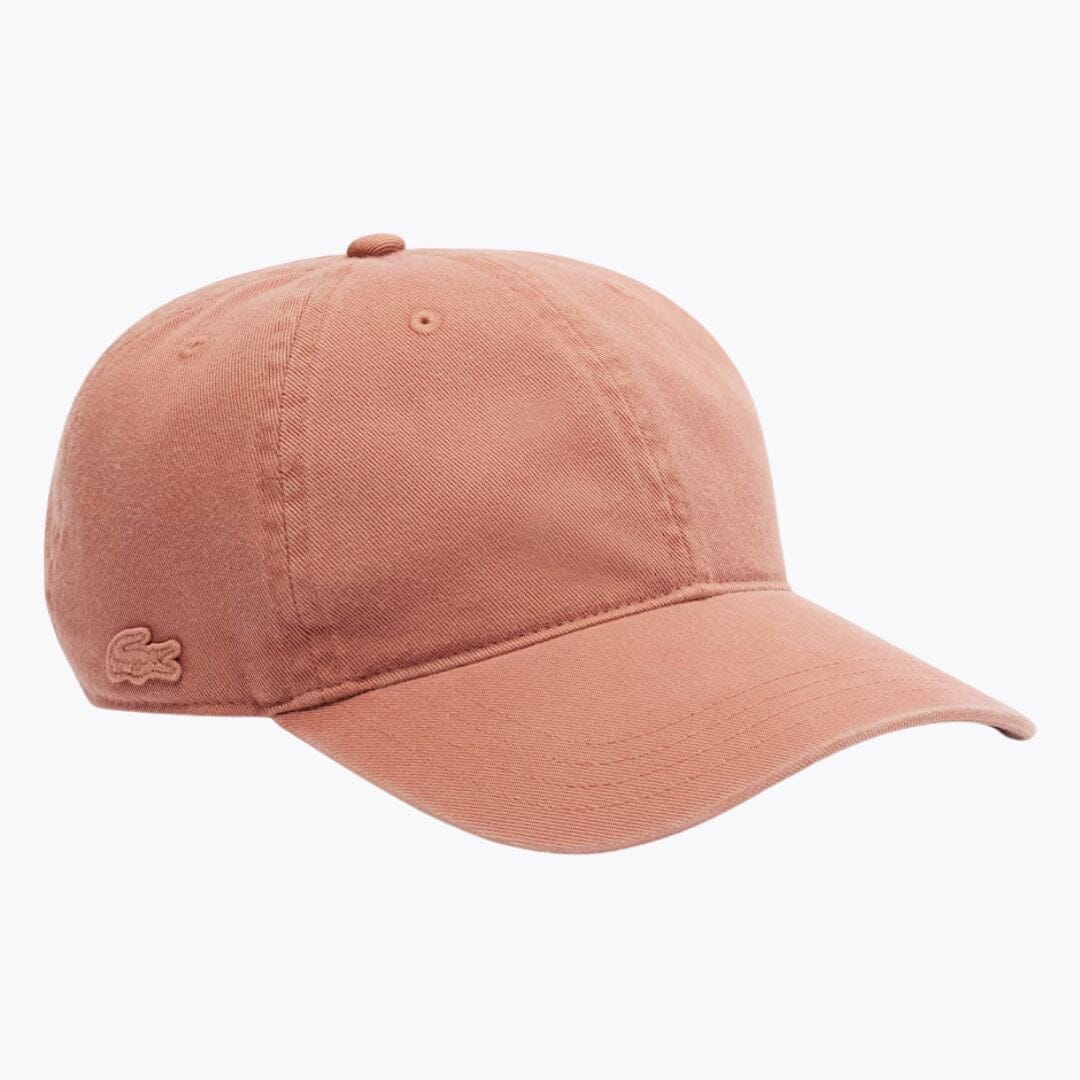 LC Washed Cotton Twill Cap Lacoste Luxvian Terracotta brown 