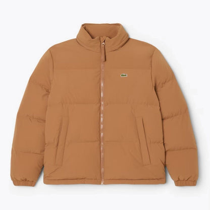 LC Water-Repellent Hooded Down Jacket Lacoste Aurev Brown S 