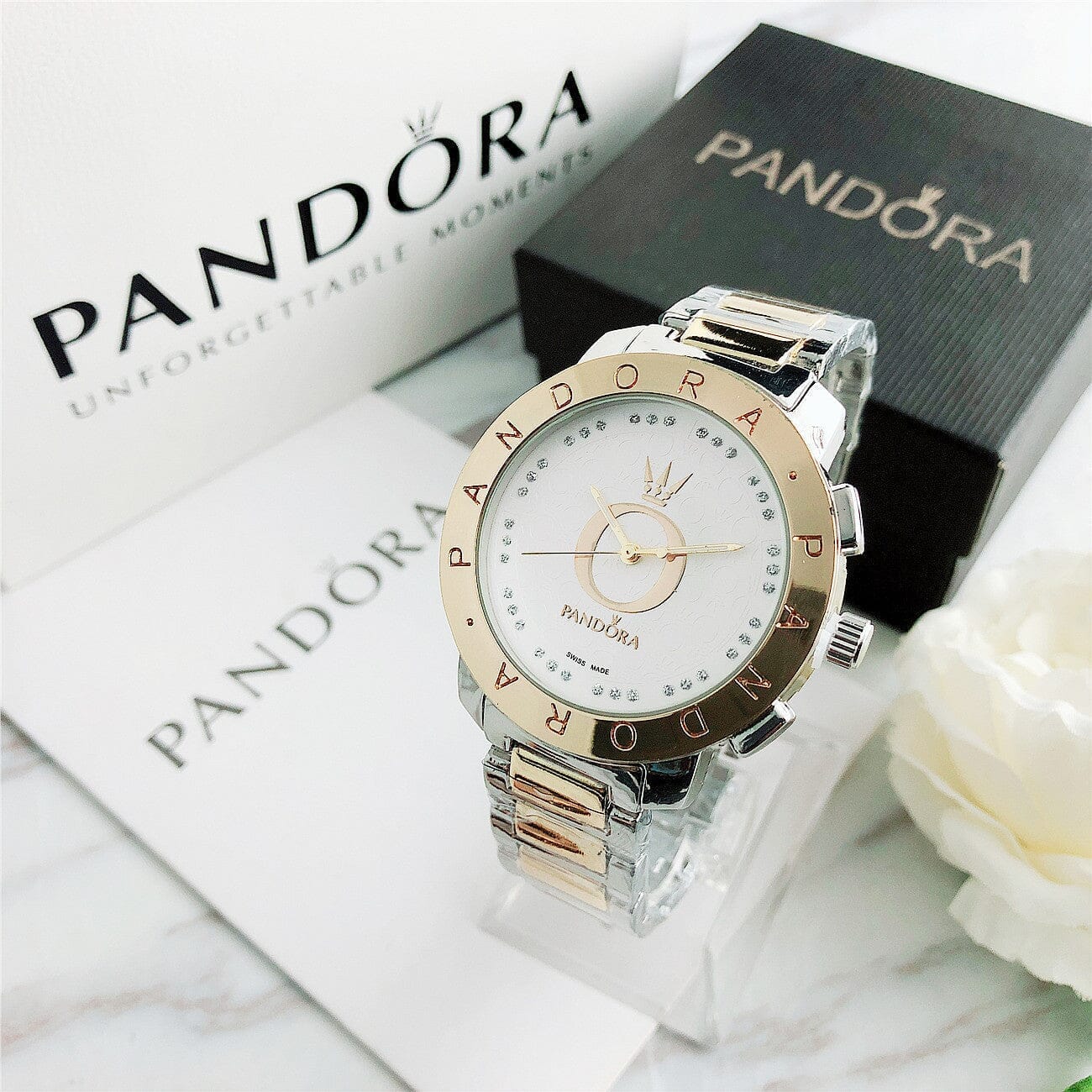 P A N D O R A Valentine's Pandora Aurev Gold White 