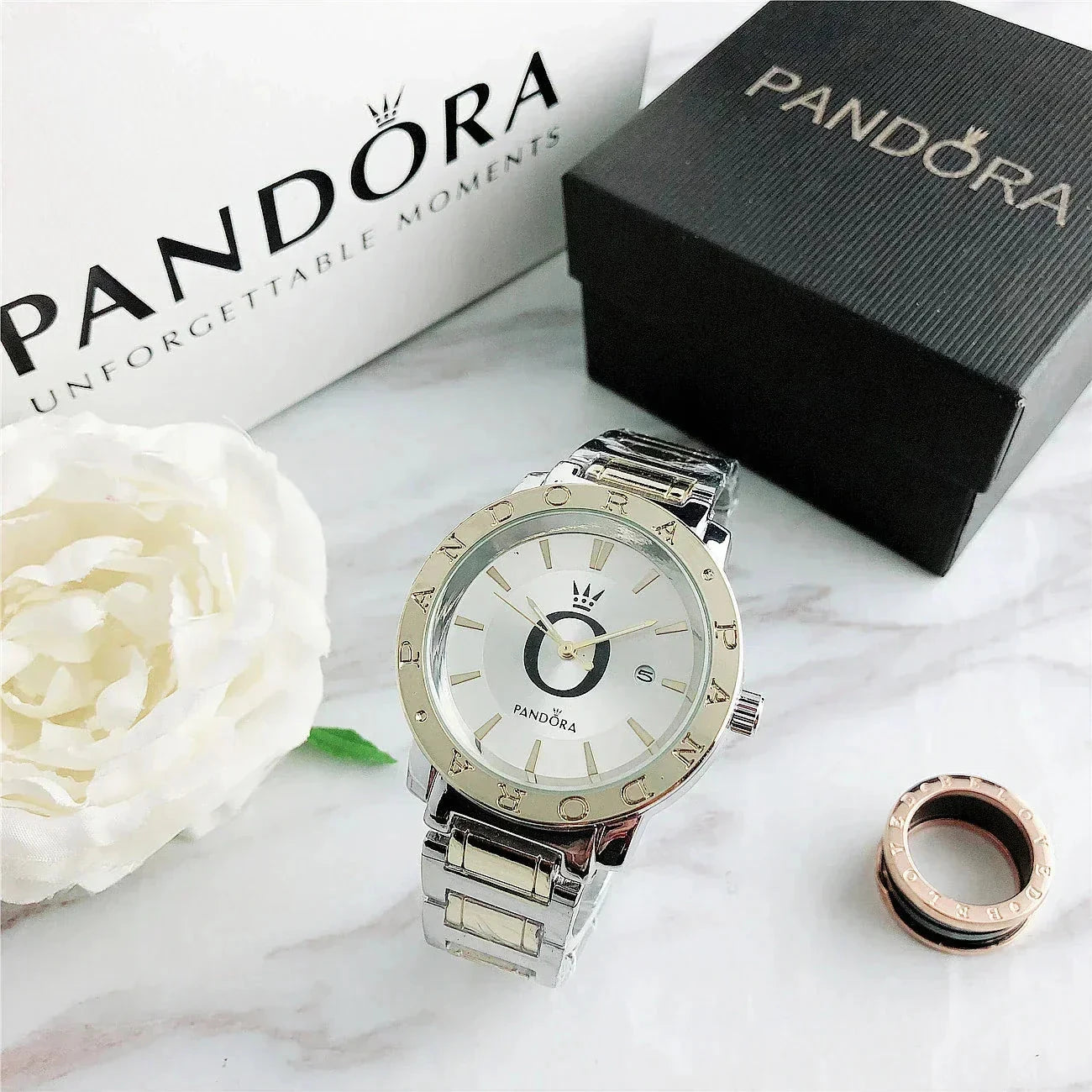 P A N D O R A Wristwatch Glamour Pandora Aurev Gold White 