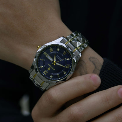 POEDAGAR Luminous Steel 40mm Watch - Water Resistant | Transferred steel Poedagar Aurev 